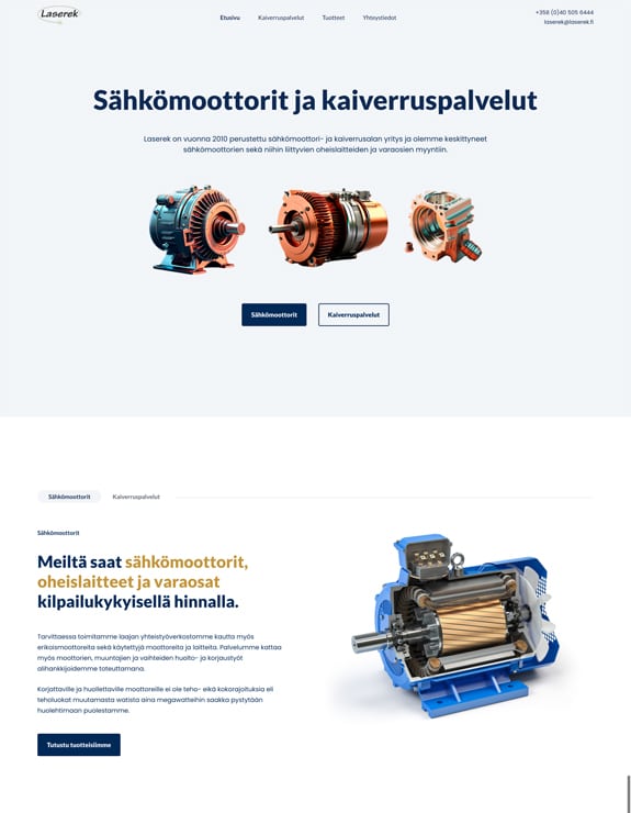 WordPress kotisivut Laserek Oy:lle