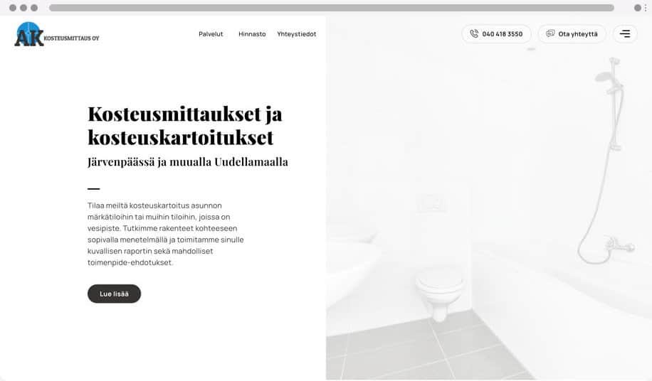 AK-kosteusmittaus - WordPress kotisivut yritykselle