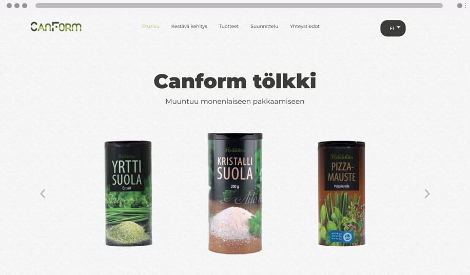 Canform - WordPress kotisivut yritykselle