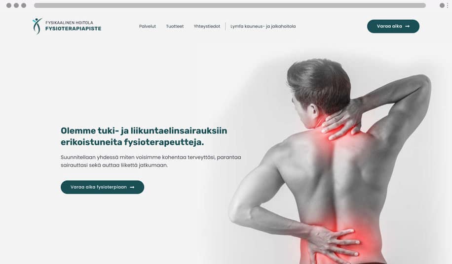 Fysioterapiapiste - WordPress kotisivut yritykselle
