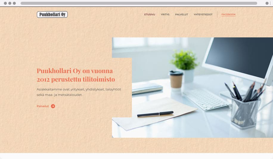 Puukhollari - WordPress kotisivut yritykselle