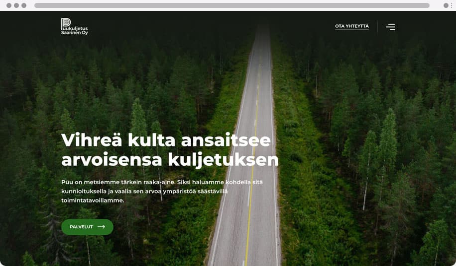 Puukuljetus Saarinen - WordPress kotisivut yritykselle