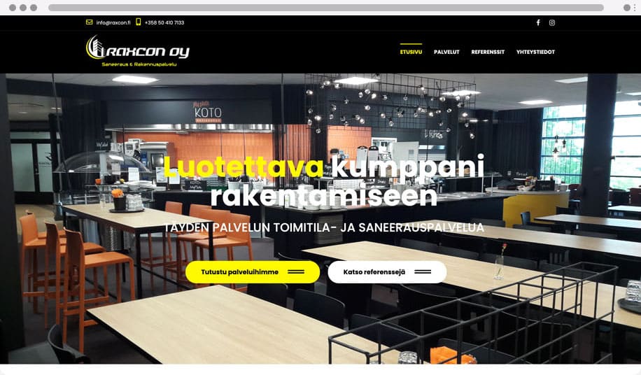 Raxcon - WordPress kotisivut yritykselle