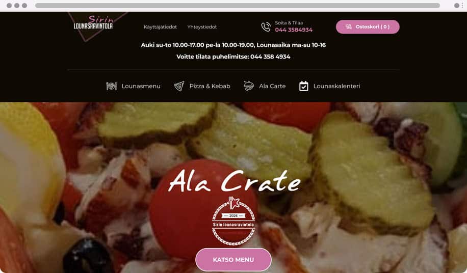 Sirin lounasravintola - WordPress kotisivut yritykselle