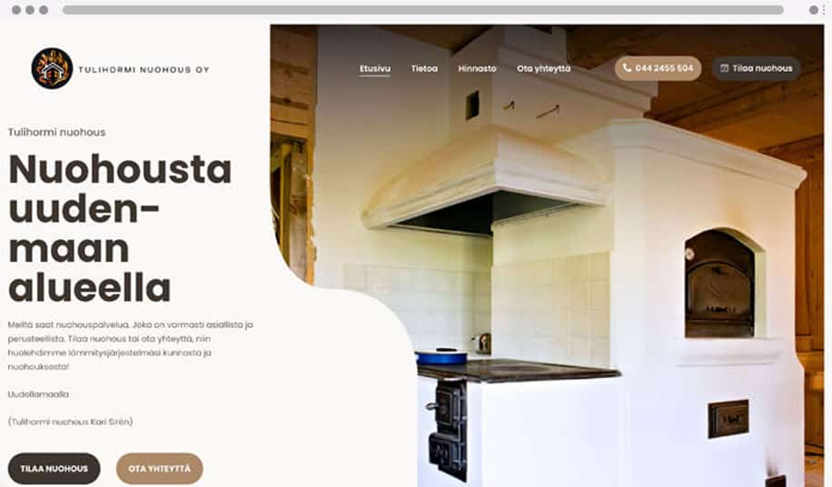 Tulihormi Nuohous - WordPress kotisivut yritykselle