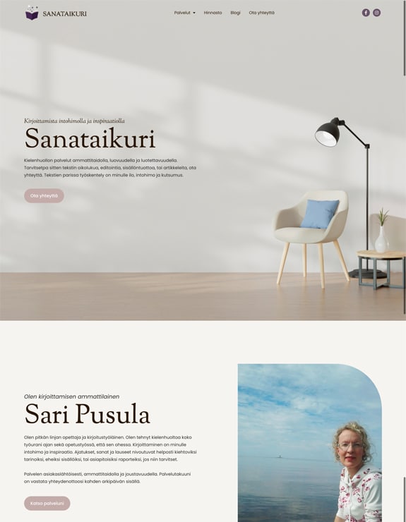 Räätälöidyt WordPress kotisivut Sanataikurille